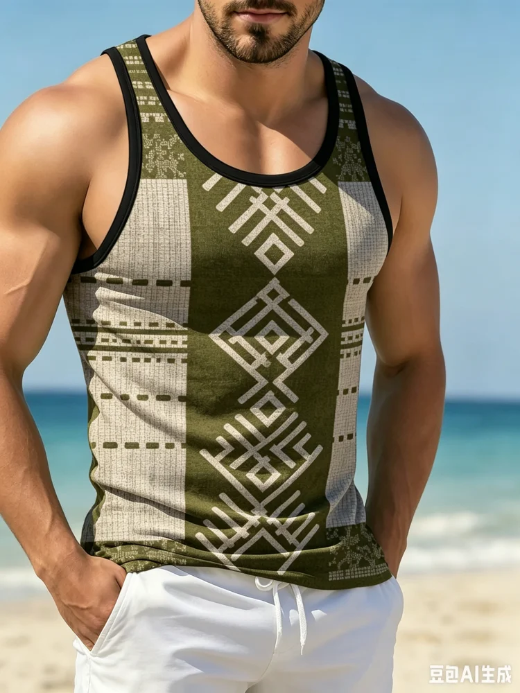 Men'S Ethnic Fashion Trends - Винтажная мужская майка в этническом стиле