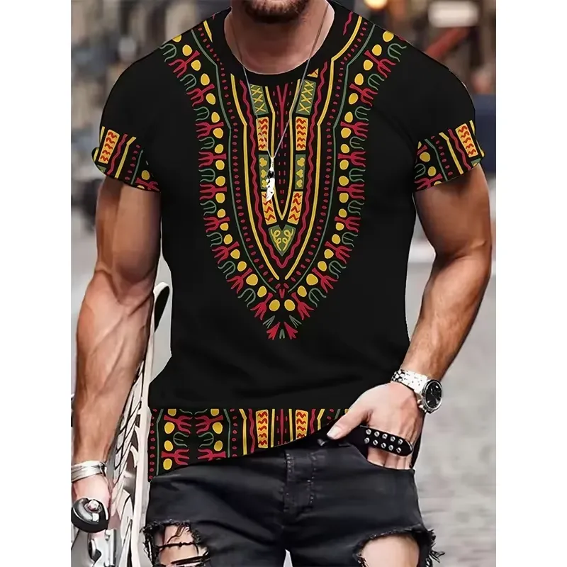Dashiki Shirt Men - Футболка с африканским этническим узором для