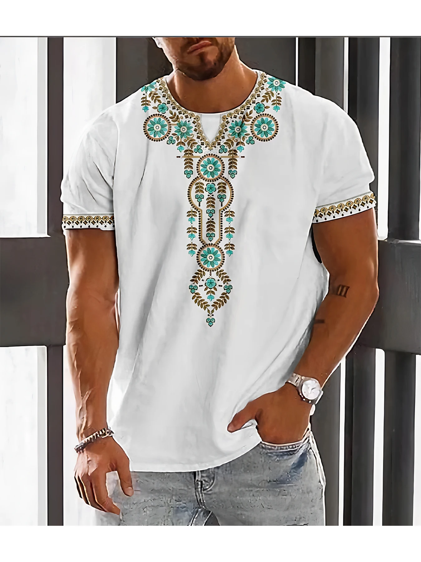 Мужская футболка с африканским – обзор и цена Dashiki Shirt Men